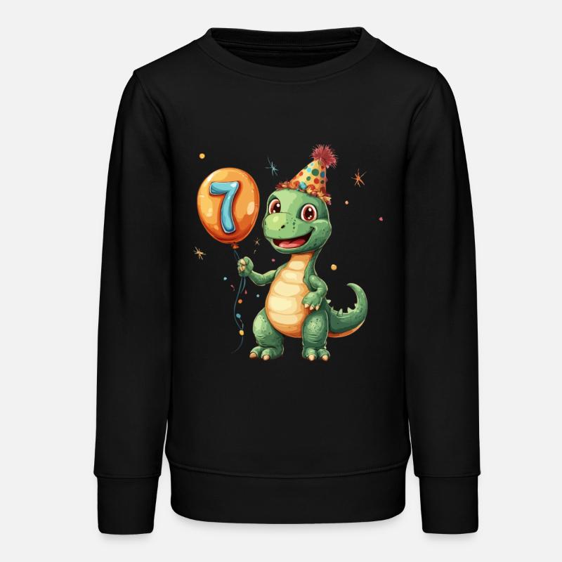 7e anniversaire Dino - Sweat ado bio Stanley/Stella - noir