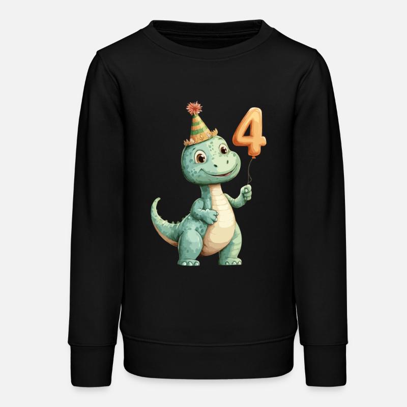 4ème anniversaire Dino - Sweat ado bio Stanley/Stella - noir
