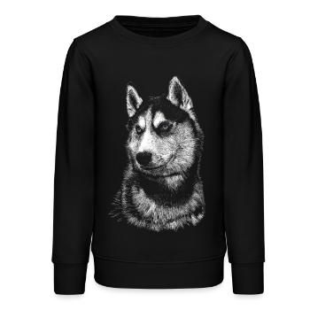 Husky - Teenager Organic Sweatshirt Mini Changer von Stanley/Stella - Schwarz - Vorne - AI Model Teenager Male light (155cm)
