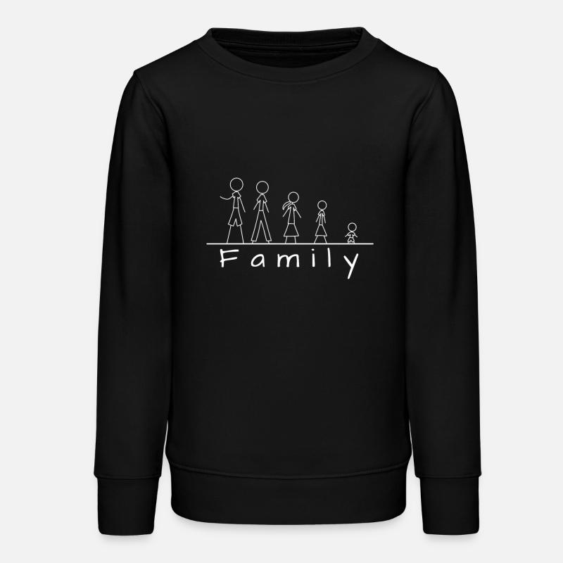 Stick figure family - Teens Organic Sweatshirt by Stanley/Stella - black