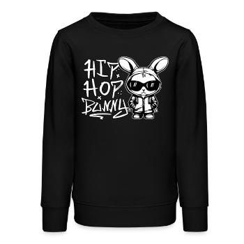 Lustiges Oster Design Hip Hop Bunny - Teenager Organic Sweatshirt Mini Changer von Stanley/Stella - Schwarz - Vorne - AI Model Teenager Male light (155cm)