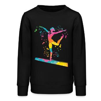 Turnerin Schwebebalken Kunstturnen - Teenager Organic Sweatshirt Mini Changer von Stanley/Stella - Schwarz - Vorne - AI Model Teenager Male light (155cm)