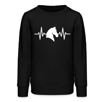 Herzschlag des Pferdes - Teenager Organic Sweatshirt Mini Changer von Stanley/Stella - Schwarz - Vorne - AI Model Teenager Male light (155cm)
