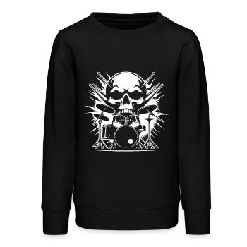 Schlagzeug Schlagzeuger Destroying Silence - Teenager Organic Sweatshirt Mini Changer von Stanley/Stella - Schwarz - Vorne - AI Model Teenager Male light (155cm)