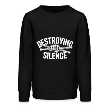 Drumsticks in Knochenhänden Schlagzeugermotiv - Teenager Organic Sweatshirt Mini Changer von Stanley/Stella - Schwarz - Vorne - AI Model Teenager Male light (155cm)