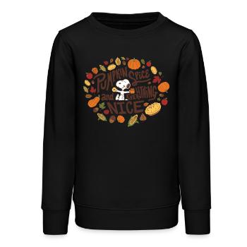 Peanuts Design Herbst Mit Spruch Und Snoopy - Teenager Organic Sweatshirt Mini Changer von Stanley/Stella - Schwarz - Vorne - AI Model Teenager Male light (155cm)