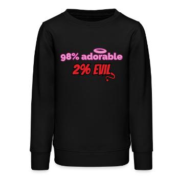 98% süß, 2% teuflisch – Lustiges Design - Teenager Organic Sweatshirt Mini Changer von Stanley/Stella - Schwarz - Vorne - AI Model Teenager Male light (155cm)