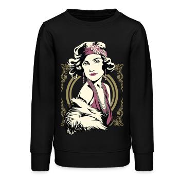Flappers Mädchen VIOLETT - Teenager Organic Sweatshirt Mini Changer von Stanley/Stella - Schwarz - Vorne - AI Model Teenager Male light (155cm)