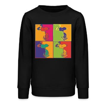 Peanuts Pop-Art Design Snoopy - Teenager Organic Sweatshirt Mini Changer von Stanley/Stella - Schwarz - Vorne - AI Model Teenager Male light (155cm)