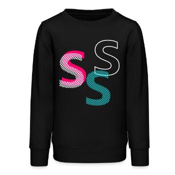 S Initiale - Sweat ado bio Stanley/Stella - noir - Devant - AI Model Teenager Male light (155cm)