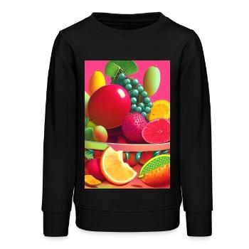 Fruit - Sweat ado bio Stanley/Stella - noir - Devant - AI Model Teenager Male light (155cm)