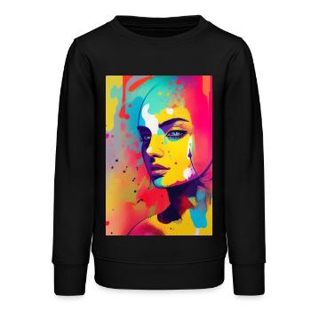 Abstrakte Kunst - Teenager Organic Sweatshirt Mini Changer von Stanley/Stella - Schwarz - Vorne - AI Model Teenager Male light (155cm)