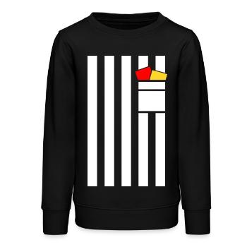Costume d’arbitre Football Carnaval - Sweat ado bio Stanley/Stella - noir - Devant - AI Model Teenager Male light (155cm)