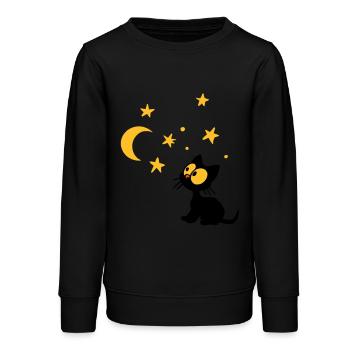 Kitten Sternen - Teenager Organic Sweatshirt Mini Changer von Stanley/Stella - Schwarz - Vorne - AI Model Teenager Male light (155cm)