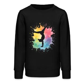 Turnerin Turnen Gymnastik Damen Mädchen Kinder - Teenager Organic Sweatshirt Mini Changer von Stanley/Stella - Schwarz - Vorne - AI Model Teenager Male light (155cm)