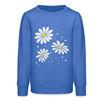 Pois marguerite - Sweat ado bio Stanley/Stella - carolina blue - Devant - AI Model Teenager Male dark (155cm)
