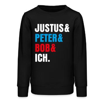 Die Drei ??? Justus& Peter& Bob& Ich - Teenager Organic Sweatshirt Mini Changer von Stanley/Stella - Schwarz - Vorne - AI Model Teenager Male light (155cm)
