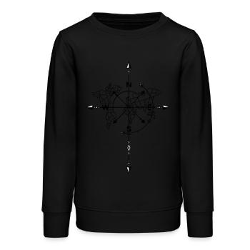 Kompass - Teenager Organic Sweatshirt Mini Changer von Stanley/Stella - Schwarz - Vorne - AI Model Teenager Male light (155cm)