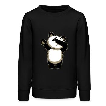 Panda Dab Funny - Teens Organic Sweatshirt by Stanley/Stella - black - Front - AI Model Teenager Male light (155cm)