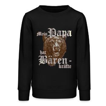 mein papa bärenkräfte vintage - Teenager Organic Sweatshirt Mini Changer von Stanley/Stella - Schwarz - Vorne - AI Model Teenager Male light (155cm)