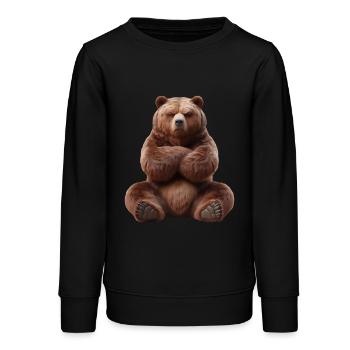 Ours sinistre 3 - Sweat ado bio Stanley/Stella - noir - Devant - AI Model Teenager Male light (155cm)