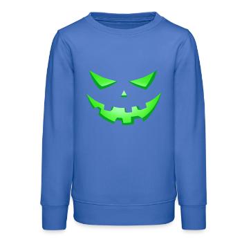Monster Grüne Augen, gruseliges Halloween-Gesicht - Teenager Organic Sweatshirt Mini Changer von Stanley/Stella - carolina Blue - Vorne - AI Model Teenager Male dark (155cm)
