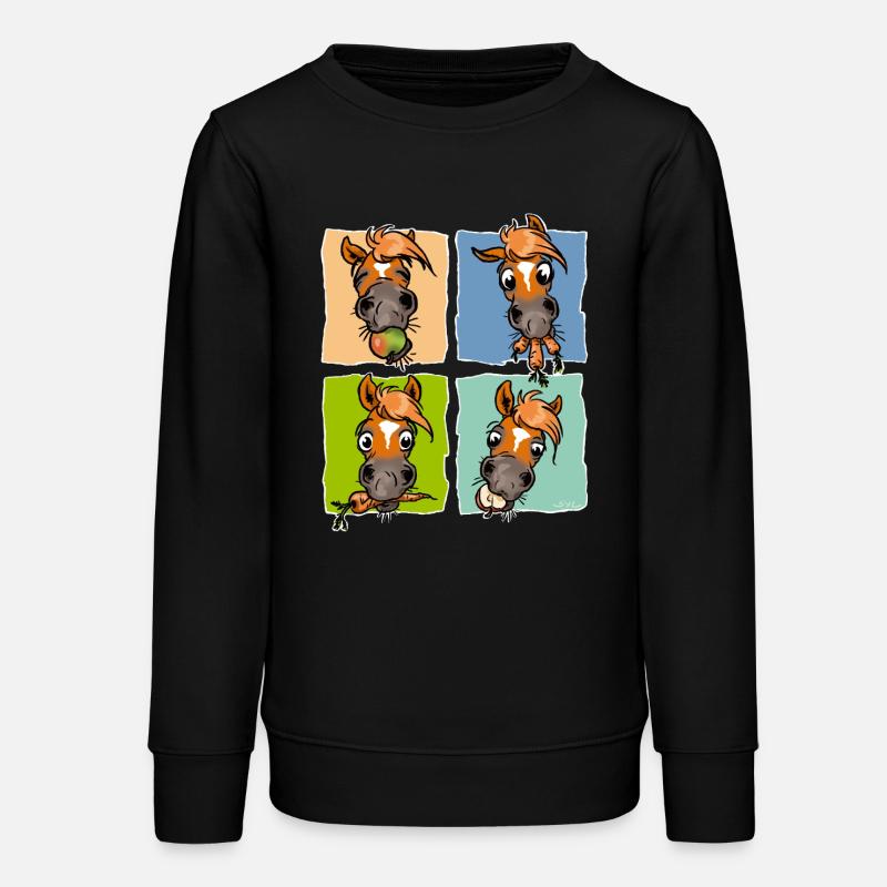 Trombines gourmandes (fond blanc) - Sweat ado bio Stanley/Stella - noir
