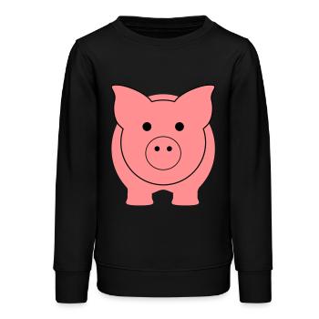 schweinchen_2fb - Teenager Organic Sweatshirt Mini Changer von Stanley/Stella - Schwarz - Vorne - AI Model Teenager Male light (155cm)