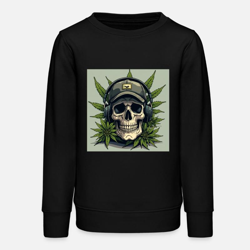 Skull With A Cap - Teens Organic Sweatshirt by Stanley/Stella - black