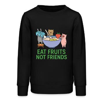 Alimentation végétalienne - Sweat ado bio Stanley/Stella - noir - Devant - AI Model Teenager Male light (155cm)