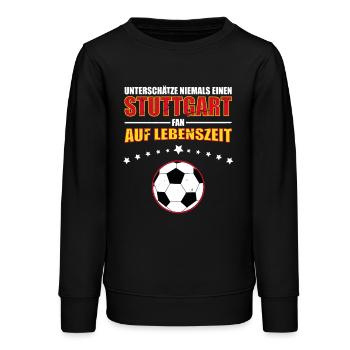 Unterschätze niemals eine Stuttgart Fan auf... - Teenager Organic Sweatshirt Mini Changer von Stanley/Stella - Schwarz - Vorne - AI Model Teenager Male light (155cm)