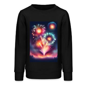 Funkelndes und farbenfrohes Feuerwerk - Teenager Organic Sweatshirt Mini Changer von Stanley/Stella - Schwarz - Vorne - AI Model Teenager Male light (155cm)