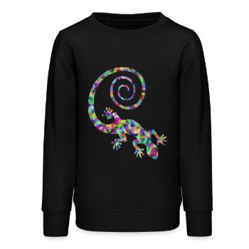 GECKO MANIA - Sweat ado bio Stanley/Stella - noir - Devant - AI Model Teenager Male light (155cm)