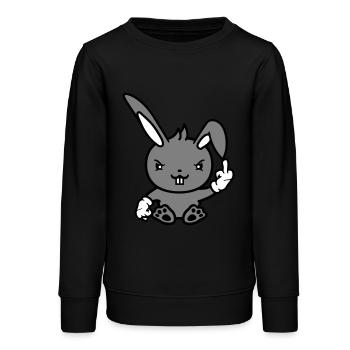 Lapin Majeur Montrer Méchant Coquin Insultant - Sweat ado bio Stanley/Stella - noir - Devant - AI Model Teenager Male light (155cm)