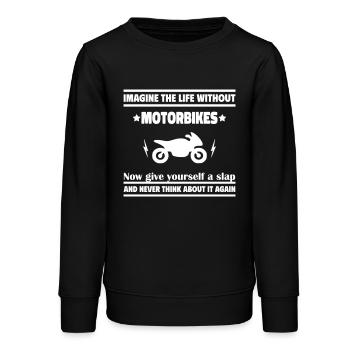 Stell dir ein Leben ohne Motorrad - Teenager Organic Sweatshirt Mini Changer von Stanley/Stella - Schwarz - Vorne - AI Model Teenager Male light (155cm)