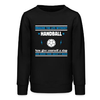 Stell dir ein Leben ohne Handball - Teenager Organic Sweatshirt Mini Changer von Stanley/Stella - Schwarz - Vorne - AI Model Teenager Male light (155cm)