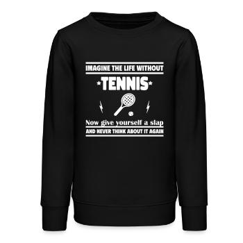 Stell dir ein Leben ohne Tennis vor - Teenager Organic Sweatshirt Mini Changer von Stanley/Stella - Schwarz - Vorne - AI Model Teenager Male light (155cm)