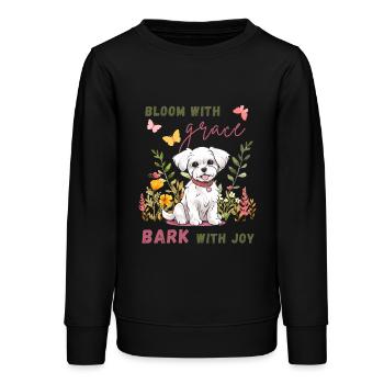 Fleurir avec grâce, écorcer de joie - Maltais pour toujours - Sweat ado bio Stanley/Stella - noir - Devant - AI Model Teenager Male light (155cm)