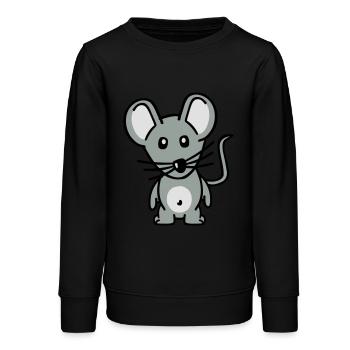 Maus - Teenager Organic Sweatshirt Mini Changer von Stanley/Stella - Schwarz - Vorne - AI Model Teenager Male light (155cm)