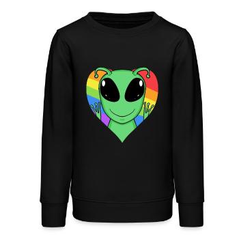 Alien Lgbt Regenbogen Farben - Teenager Organic Sweatshirt Mini Changer von Stanley/Stella - Schwarz - Vorne - AI Model Teenager Male light (155cm)