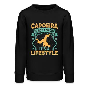 La capoeira, ce n’est pas un sport, c’est un mode de vie - Sweat ado bio Stanley/Stella - noir - Devant - AI Model Teenager Male light (155cm)