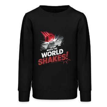 QUAND LE MONDE TREMBLE - Sweat ado bio Stanley/Stella - noir - Devant - AI Model Teenager Male light (155cm)