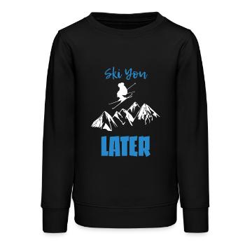 Skifahren - Ski you later - Teenager Organic Sweatshirt Mini Changer von Stanley/Stella - Schwarz - Vorne - AI Model Teenager Male light (155cm)