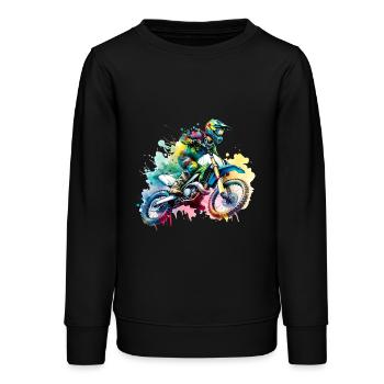 Motocross - Teenager Organic Sweatshirt Mini Changer von Stanley/Stella - Schwarz - Vorne - AI Model Teenager Male light (155cm)