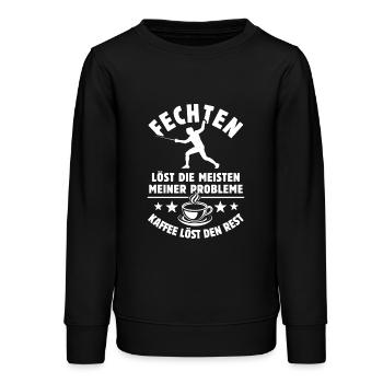 Fechten löst meine Probleme - Kaffee Spruch - Teenager Organic Sweatshirt Mini Changer von Stanley/Stella - Schwarz - Vorne - AI Model Teenager Male light (155cm)