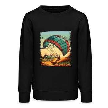 Kitesurfen Kitesurfer Kiteboard - Teenager Organic Sweatshirt Mini Changer von Stanley/Stella - Schwarz - Vorne - AI Model Teenager Male light (155cm)
