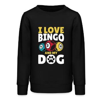Ich liebe Bingo und meinen Hund - Teenager Organic Sweatshirt Mini Changer von Stanley/Stella - Schwarz - Vorne - AI Model Teenager Male light (155cm)