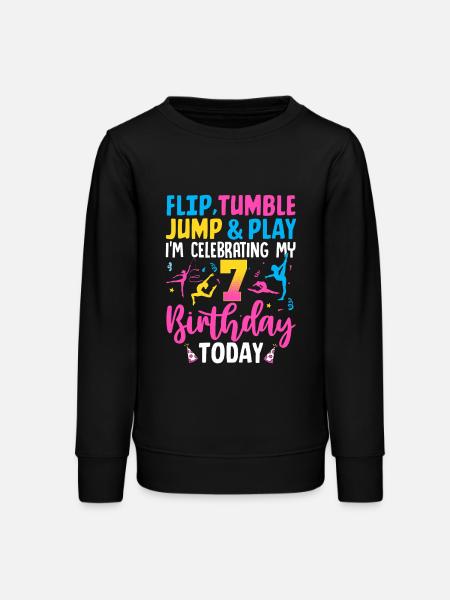 Gymnastics Birthday 7 years - Teens Organic Sweatshirt by Stanley/Stella - black