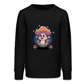 All Mushrooms Are Edible Some Only Once - Teenager Organic Sweatshirt Mini Changer von Stanley/Stella - Schwarz - Vorne - AI Model Teenager Male light (155cm)