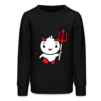 Vogel Teufel Hörner Satan Dreizack Hölle böse cool - Teenager Organic Sweatshirt Mini Changer von Stanley/Stella - Schwarz - Vorne - AI Model Teenager Male light (155cm)